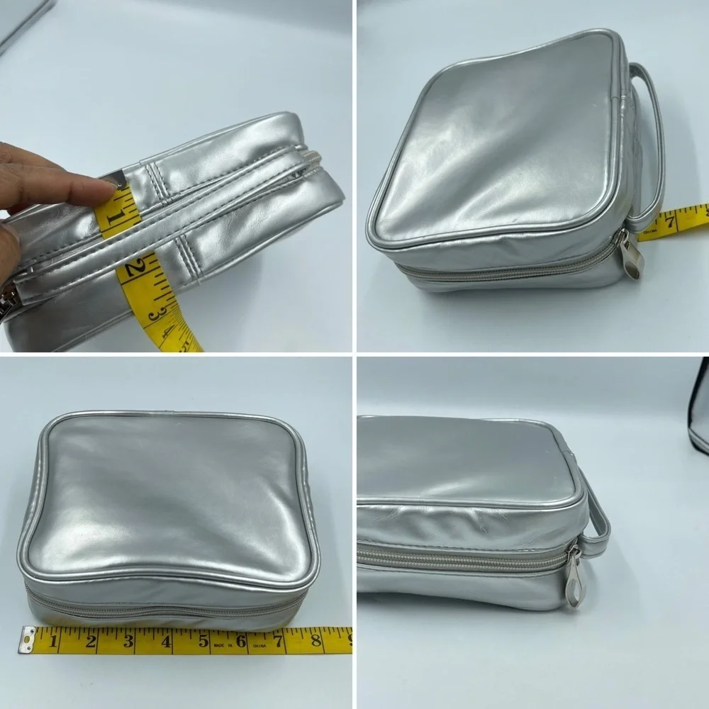 Clarins Paris Vanity Case Silver makeup Bag
